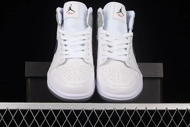 All categories Air Jordan Jordan series basketball shoes Air Jordan 1 Mid Z version Air Jordan 1 Mid AJ1 Joe 1 simple white and gray mid-top retro basketball shoes DR8038-100